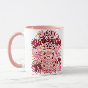 Caneca Na Minha Era de Garota de Aniversário Bolo de Cora