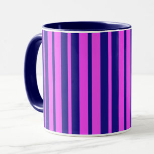 Caneca Na moda azul roxo Design de padrão de faixa