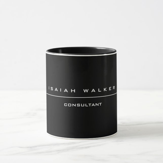 Caneca Na moda Chic Simples Preto e Branco Especiais (Centro)