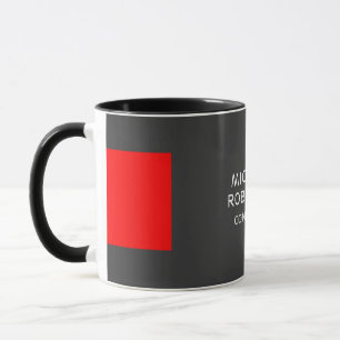 Caneca Na moda Cinza Vermelho Minimalista Moderno