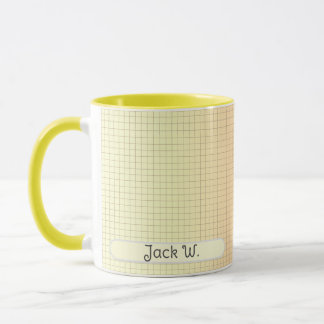 Caneca Na moda de Padrão de Grelha Amarelo Mug Personaliz