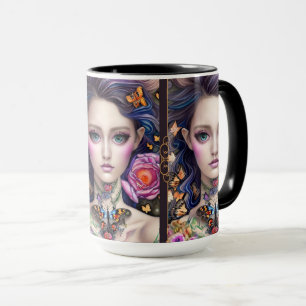 Caneca Na moda Fantasy Butterfly Girl com Necklace Mug