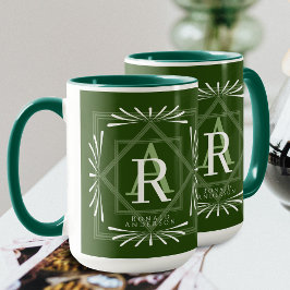 Caneca Na moda Frame Green Monograma Mug
