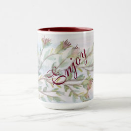 Caneca Na moda Turquesa E Turfa Borgonha