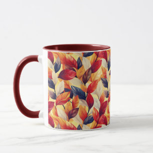 Caneca Na moda Vermelho Castanho Azul outono Folhas