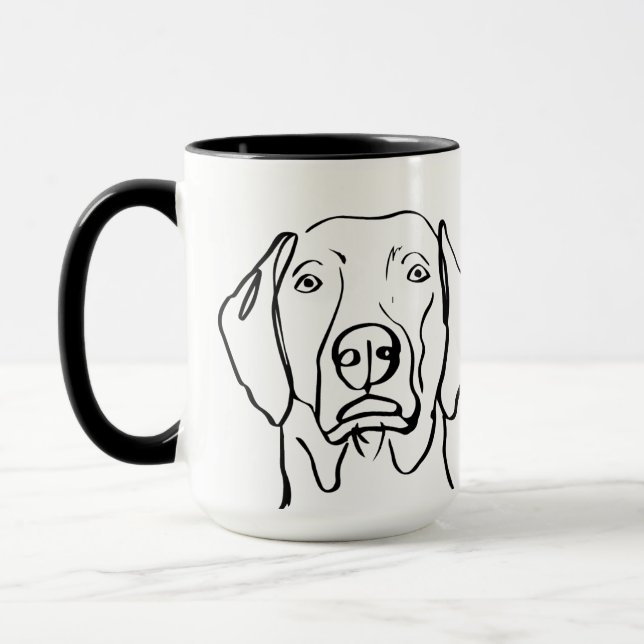 Caneca Na moda Weimaraner: Seu Texto, Seu Estilo (Esquerda)
