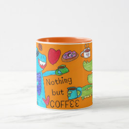 Caneca "Nada além do café" Dragão e Dinossauro Coffee Mug