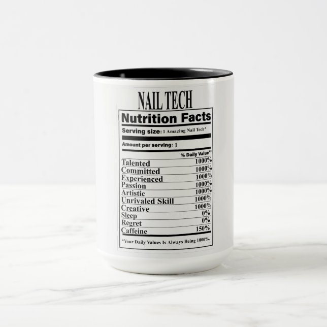 Caneca Nail Tech Nutrition Facts Mug (Centro)
