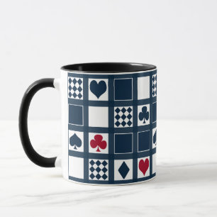 Caneca naipe de casino copas paus espadas cruzes