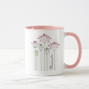 Caneca Namaste Flor de Lótus Rosa Moderna