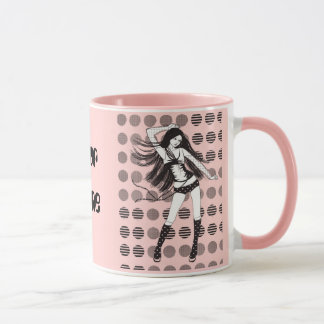 Caneca namorada dançarina cor-de-rosa