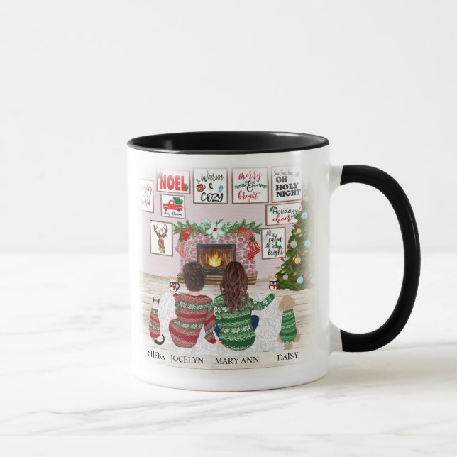 Caneca Namoradas, Irmãs Cachorros Gato para o Natal (Direita)
