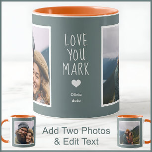 Caneca Namorado Marido Foto Texto Cinza C13 Aniversário