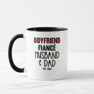 Caneca Namorado Noivo Marido & Pai Est 2025 Novo Pai