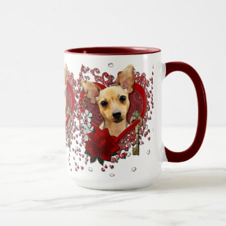 Caneca Namorados - chave a meu coração - chihuahua -