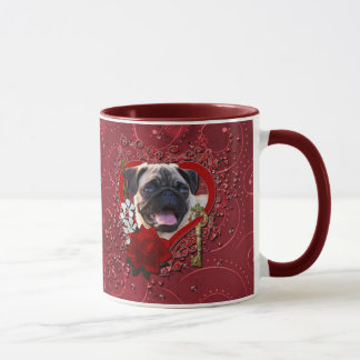Caneca Namorados - chave a meu coração - Pug