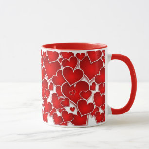 Caneca Namorados Corações Vermelhos Mug