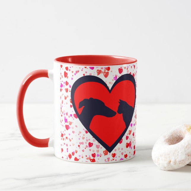 Caneca Namorados de Cães e Gatos (Com Donut)