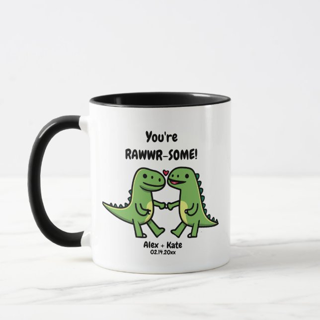 Caneca Namorados de dinossauro (Esquerda)