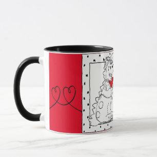 Caneca Namorados Dino Love Combo Branco