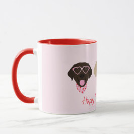 Caneca Namorados felizes Cachorros do Labrador Retriever