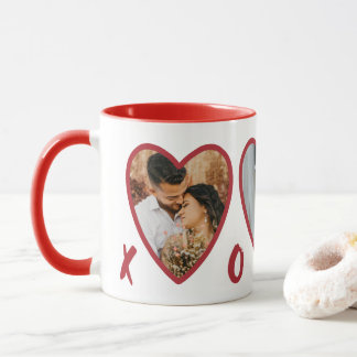 Caneca Namorados modernos RedHearts Foto Mug