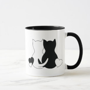 Caneca Namorados Personalizado, Gato Gato Gato Coração