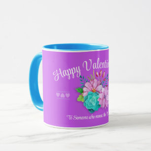 Caneca namorados rosa brilhante bonito