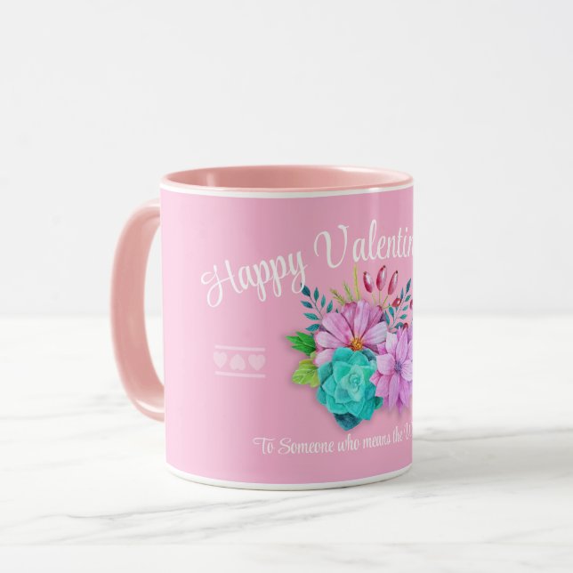 Caneca namorados rosa giro (Frente Esquerda)