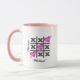 Caneca Namorados Tic-Tac-Toe Reproduzíveis Presente Român