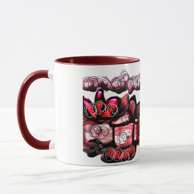 Caneca Namorados vermelho de vinho tinto (Esquerda)
