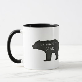 Caneca Nana Bear Dia de as mães Black n White Rustic Mode