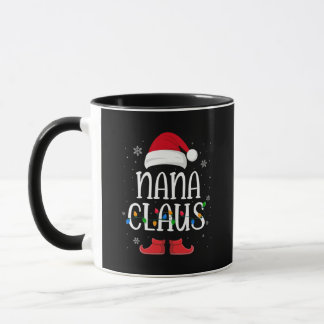 Caneca Nana Santa Claus Hat With Xmas Light Christmas 