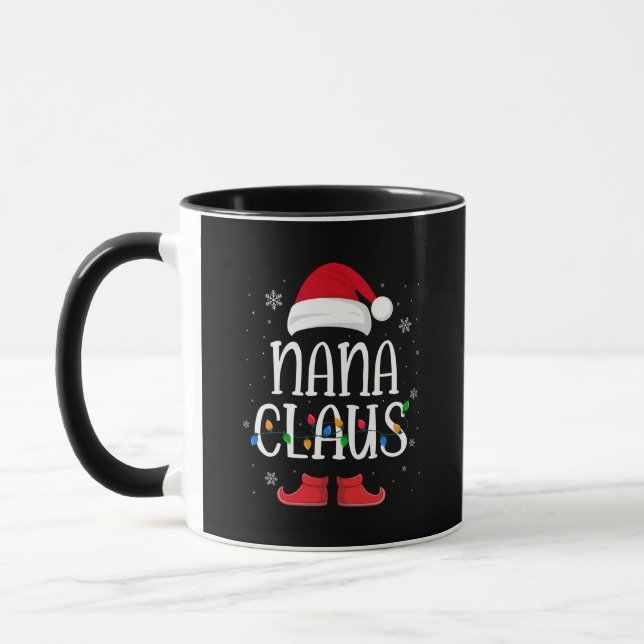 Caneca Nana Santa Claus Hat With Xmas Light Christmas  (Esquerda)
