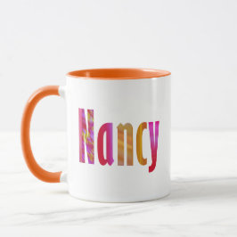Caneca "Nancy": Letra cor-de-rosa viva, cor-de-rosa, cor-