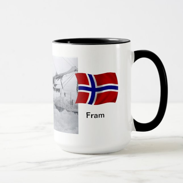 Caneca Nansen com o "Fram" no gelo (Direita)