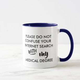 Caneca não confunda pesquisa médica na internet