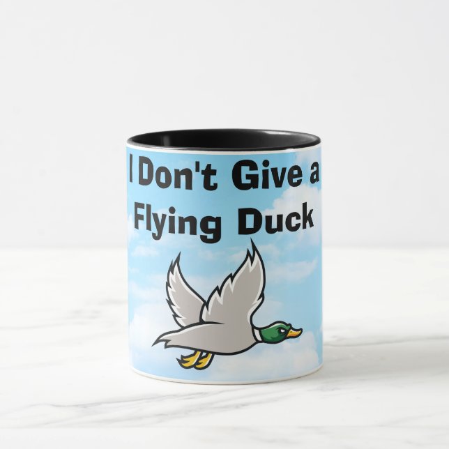 Caneca Não dê um pato voador engraçado (Centro)