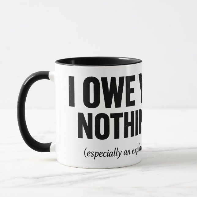 Caneca Não Devo Nada a Você Especialmente Uma Explicação  (Esquerda)