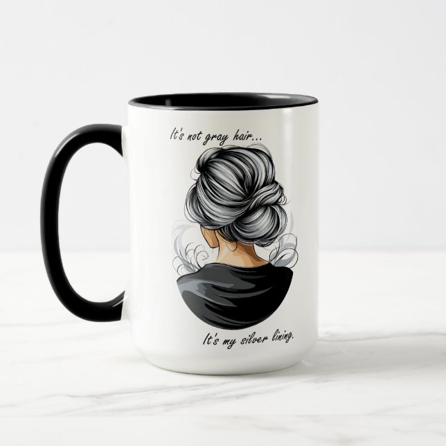 Caneca Não é Cabelo de Cinza. É o meu revestimento de pra (Esquerda)