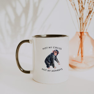 Caneca Não é meu Circo Não são Meus Macacos   Macaco Aqua