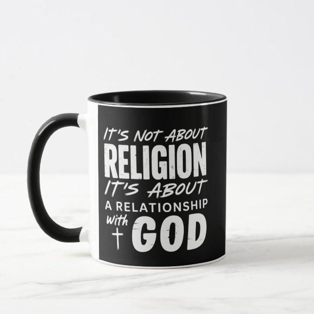 Caneca Não é sobre a Declaração de Fé Religiosa Espiritua (Esquerda)