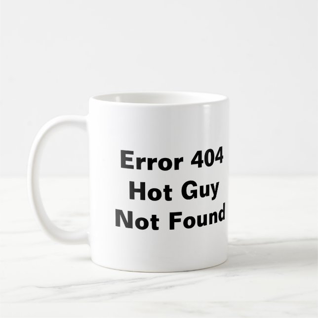 Caneca não encontrada quente da cara do erro 404 (Esquerda)