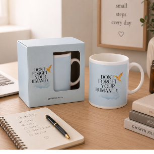 Caneca Não Esqueça Sua Humanidade - Humm Dourado E