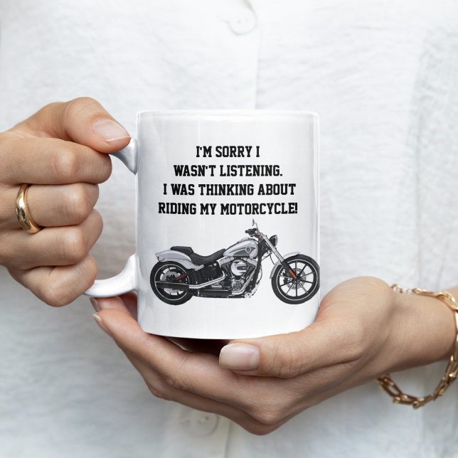 Caneca Não estava ouvindo cavalheiros de aspas de motocic (Funny motorcycle coffee mug)