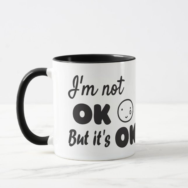 Caneca Não estou bem, mas é um convite ok (Esquerda)