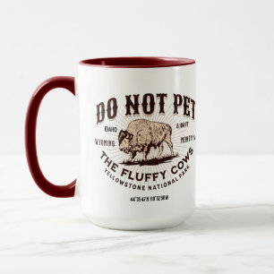 Caneca Não Faça Carinho nos Bois Fofos Bisonte de Yellows