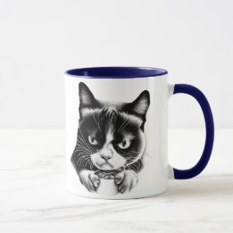 Caneca Não fale comigo antes que eu tivesse meu gato engr