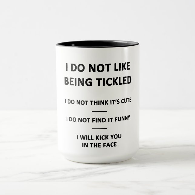 Caneca Não gosto de ser Fazer cócegas (Centro)