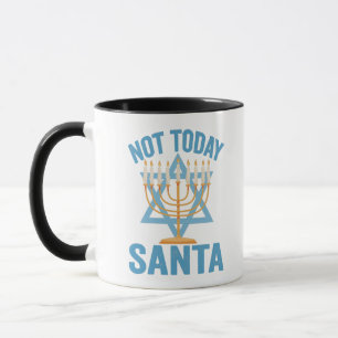 Caneca Não hoje Papais noeis judeus Hanukkah Holiday Meno